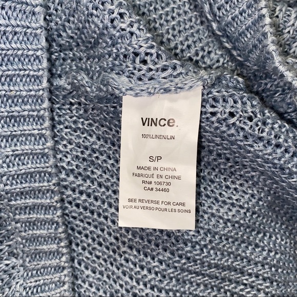 Vince Open Knit V Neck Linen Sweater S - Picture 16 of 16